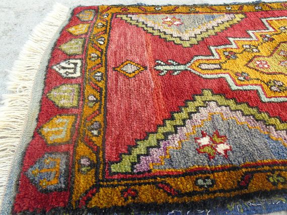Handmade Small Carpet Home Decor Small Rug Turkish Small Rug,Oushak Small Rug Red Bohemian Rug 2,9 x 1,7 Vintage Small Rug