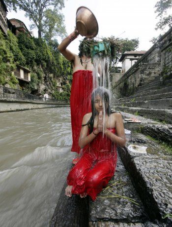 Nepal River Bathing Nepal River Bathing