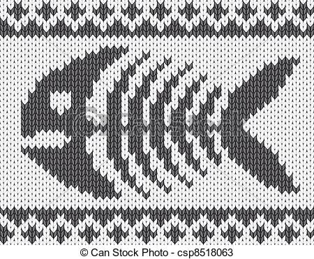 knitted pattern with fish skeleton csp8518063 knitting charts animal knitting charts