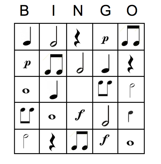 Music Notation Bingo