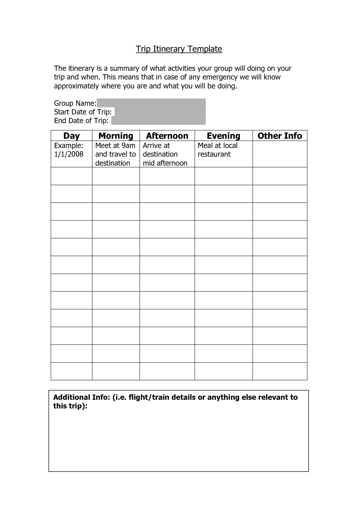 itinerary maker free