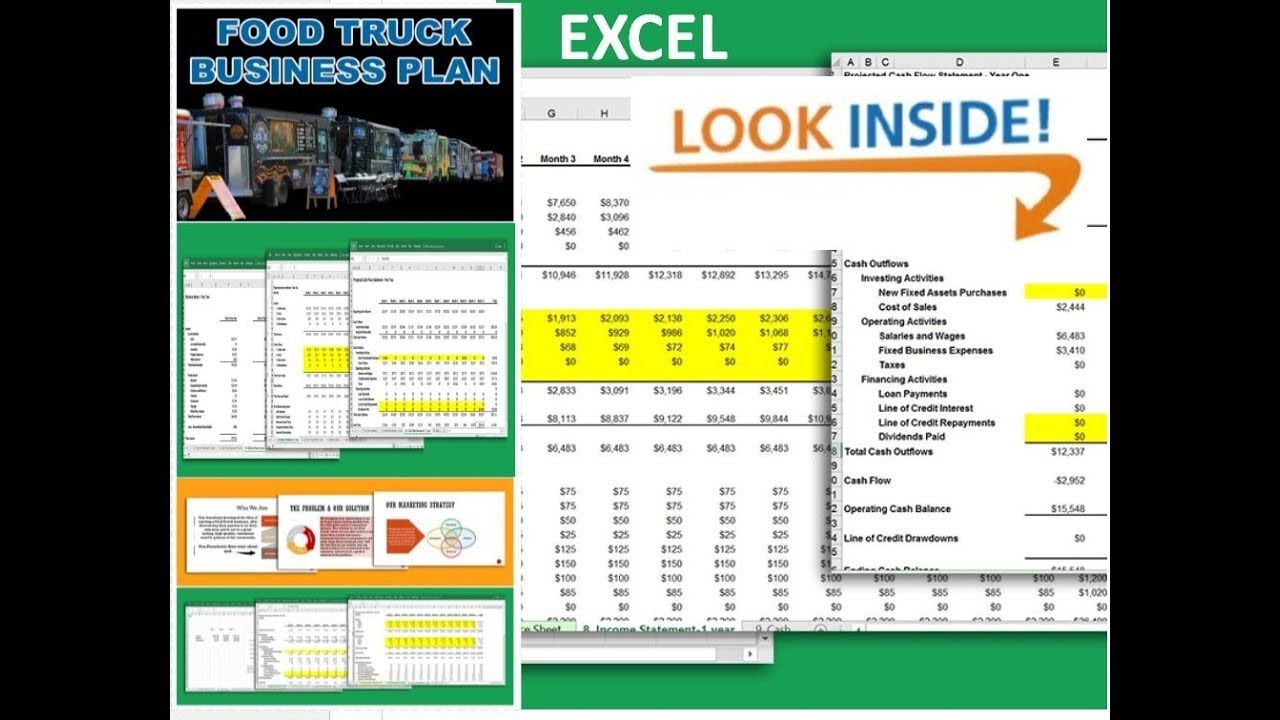 Food Truck financials Excel Food truck business plan