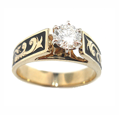14k Hawaiian Diamond Kuhio Ring 0 5ctw Looks Pinterest Hawaiian Diamond Kuhio Ring ½ct The A French Mount With Rich Scroll And An Elegant Enamel Finish Is Set Center