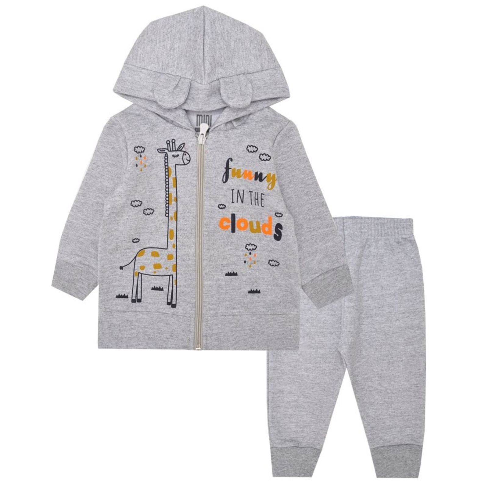 Conjunto Bebê Masculino Mescla Girafa Mini Gente G - Características Gerais do Produto: • Gênero: Menino • Coleção: Inverno • Faixa Etária: 0 a 12 meses de Idade Garantia: • 7 dias úteis sem custo. Custo, Hoodies, Mini, Sweaters, Products, Fashion, Giraffe Illustration, Sash Belts, Tote Bags