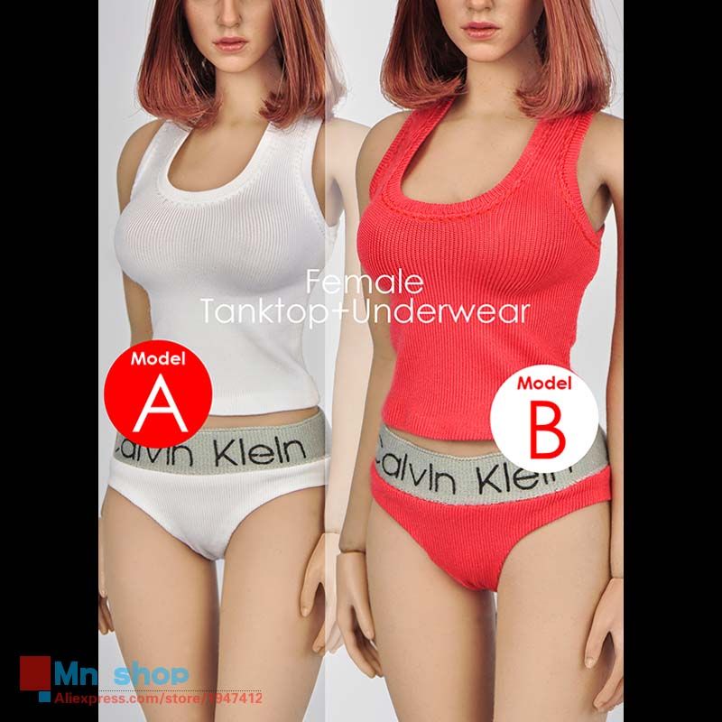 1//6 scale female Tank Top Underwear Set WHITE for 12/'/' Female Figure Doll PHICEN