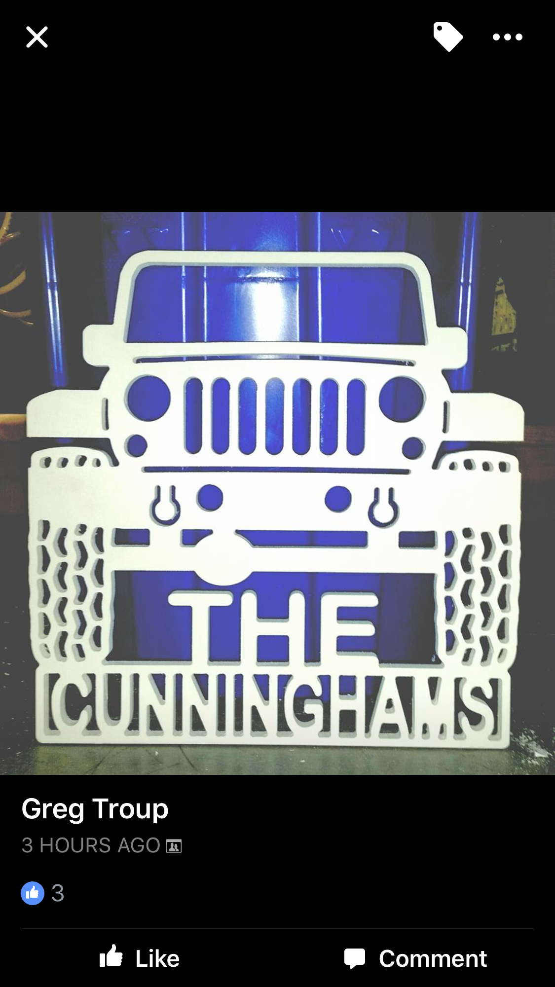 Jeep Wrangler TJ Brushed Steel Metal Garage sign Any Name On Top