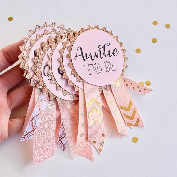 Custom Baby Shower Pins, Rose Gold Baby Shower, Baby Shower Decorations, Girl Baby Shower, Baby Shower Gift, Baby Shower Favors - Baby Shower