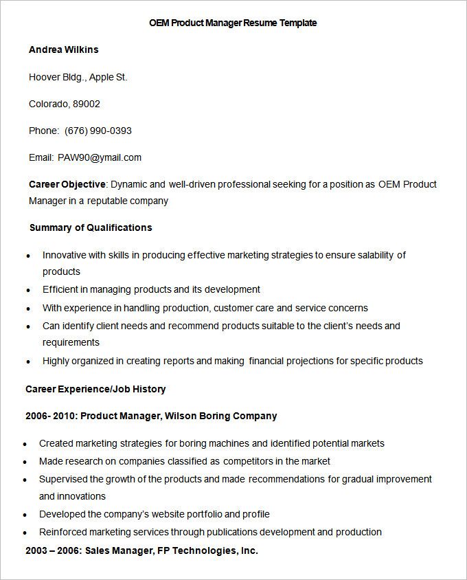 13+ Free Manufacturing Resume Templates Word PDF Sampleformats