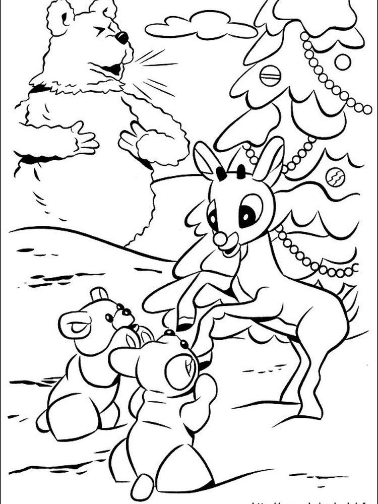Cute Reindeer Coloring Page for Kids Free kids coloring
