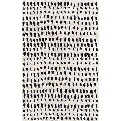 Novogratz Polka Dots Handmade Tufted Wool Ivory Black Area Rug Black Area Rugs Area Rugs Wool Area Rugs