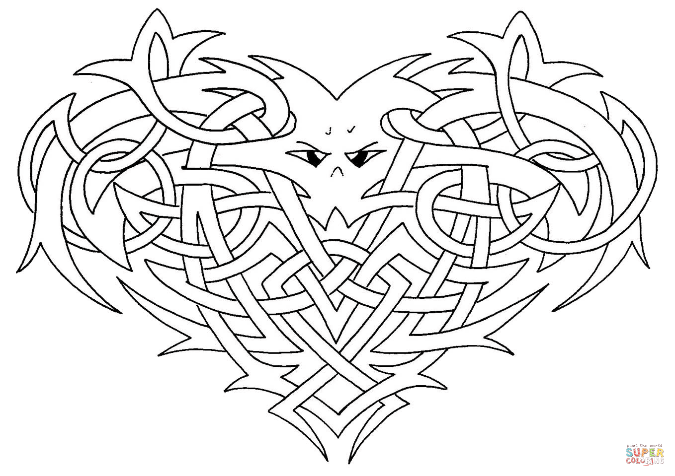 Celtic Knotwork Heart coloring page from Celtic Art category Select