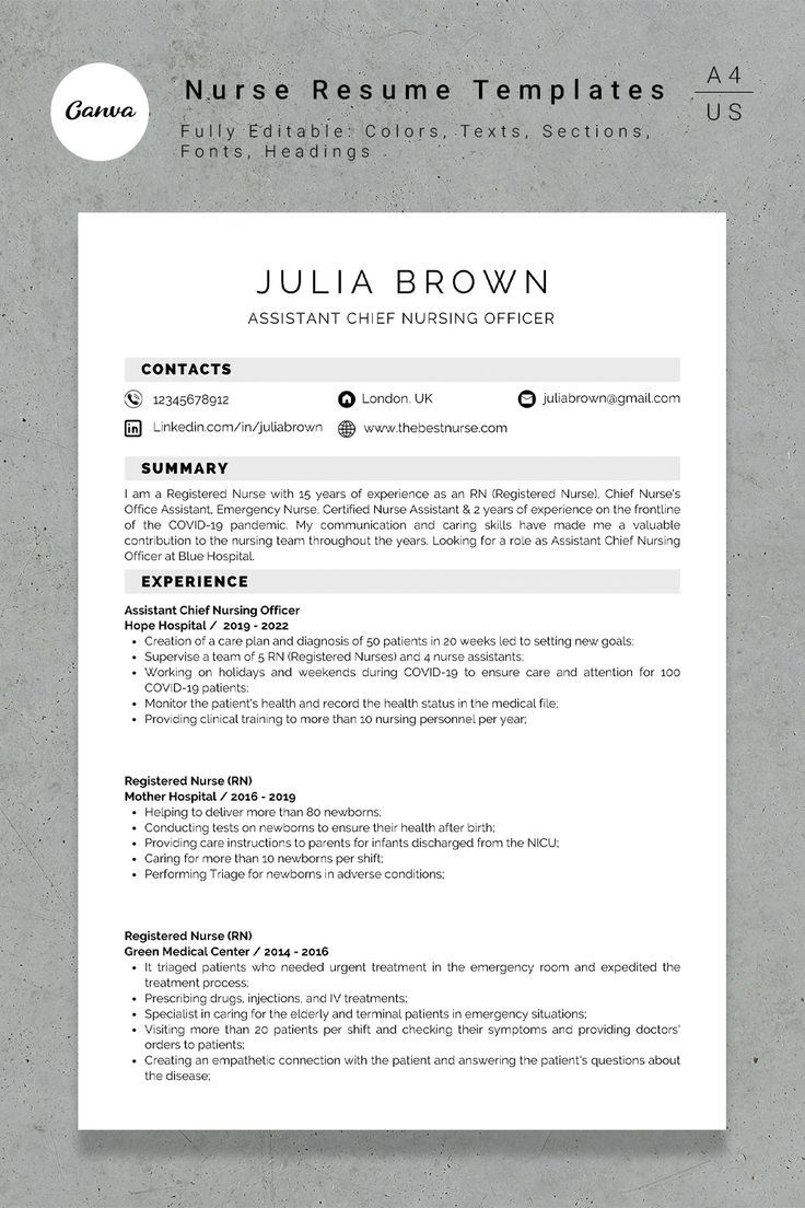 Best Nurse Resume Template Nursing - A30dd85cfbda0cf21f25763843b1b984