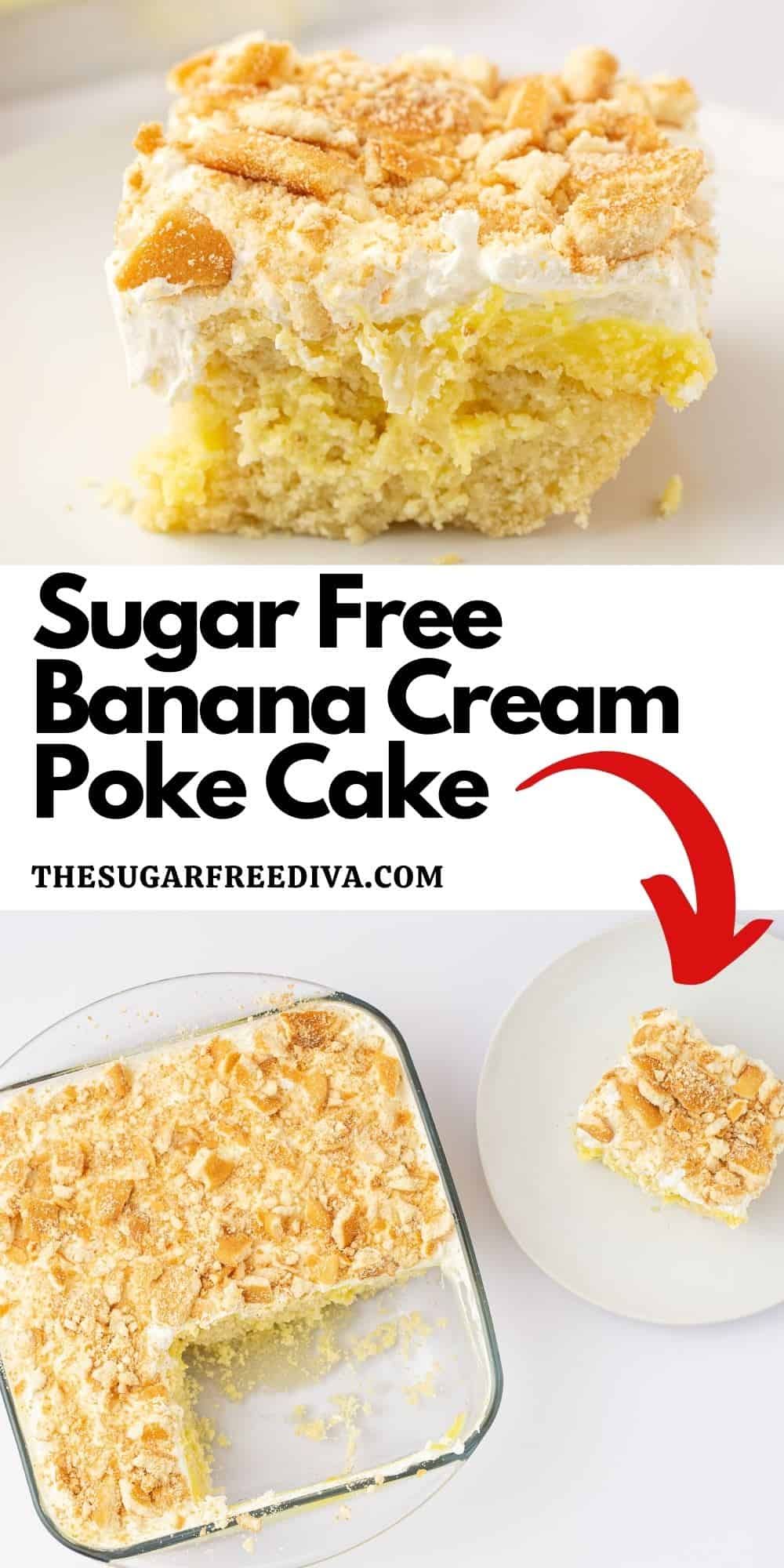 Sugar Free Banana Cream Poke Cake Sugar Free Desserts Easy Sugar 