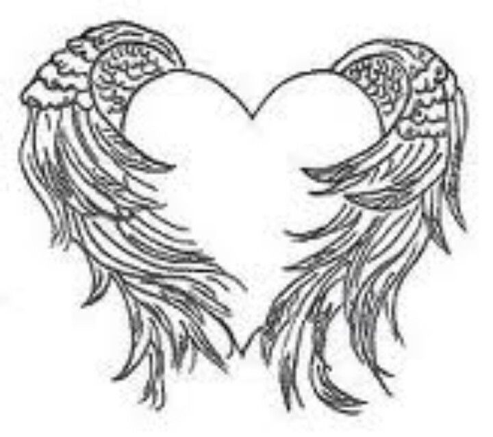 PinMart Antique Nickel Heart with Angel Wings Enamel Lapel Pin