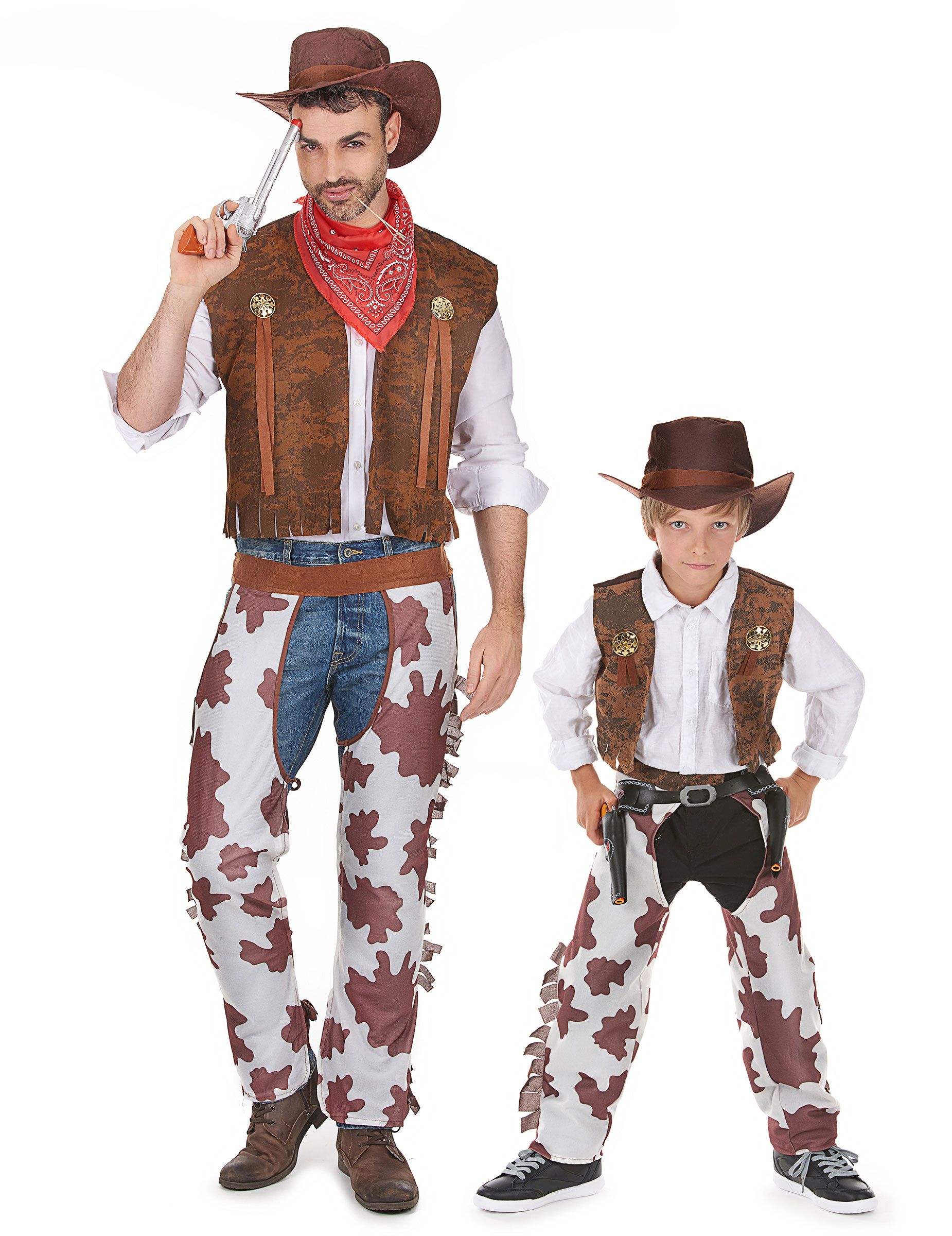 Cowboy Disfraces Para Hombre Cowboy Lejano Oeste Western Fancy Dress Costume Sombrero M /& L