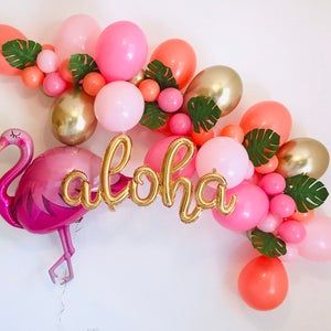 Flamingo Balloon Jumbo Flamingo Balloon Flamingo Birthday | Etsy Flamingo Birthday Party, Luau Birthday, First Birthday Parties, First Birthdays, Tropical Birthday Party, Tropical Party, Aloha Party, Balloon Garland, Party Balloons