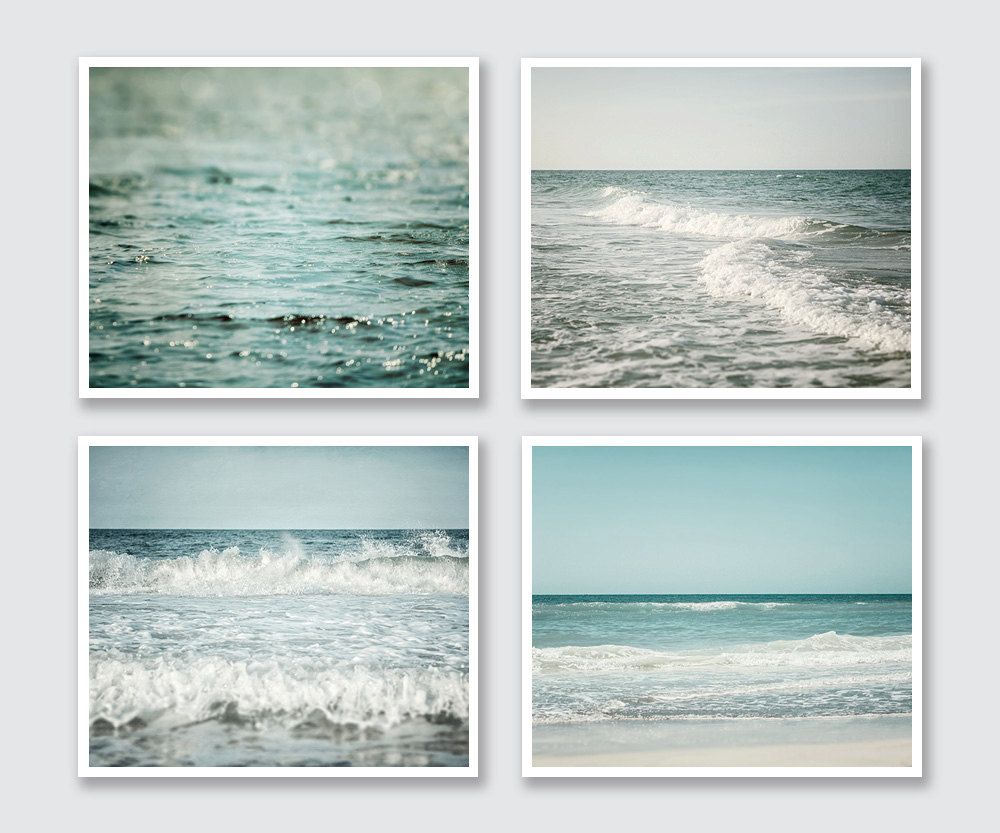Turquoise Beach Wall Decor Set Canvas Art Or Print Turquoise Beach Wall Decor Set Canvas Art Or Print Bathroom Coastal Blue Nautical