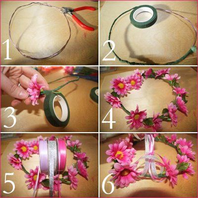 flower crown- since we are doing a clear wrap gift table, we wont have bows and stuff to make a hat for Jackie so maybe we can make this to go with the theme and she can wear it for silly pictures! Fairy Princess Party, Tinkerbell Party, Fairy Birthday Party, Garden Birthday, 1st Birthday Parties, Disney Party, Birthday Crowns, Flower Birthday, Princess Crowns