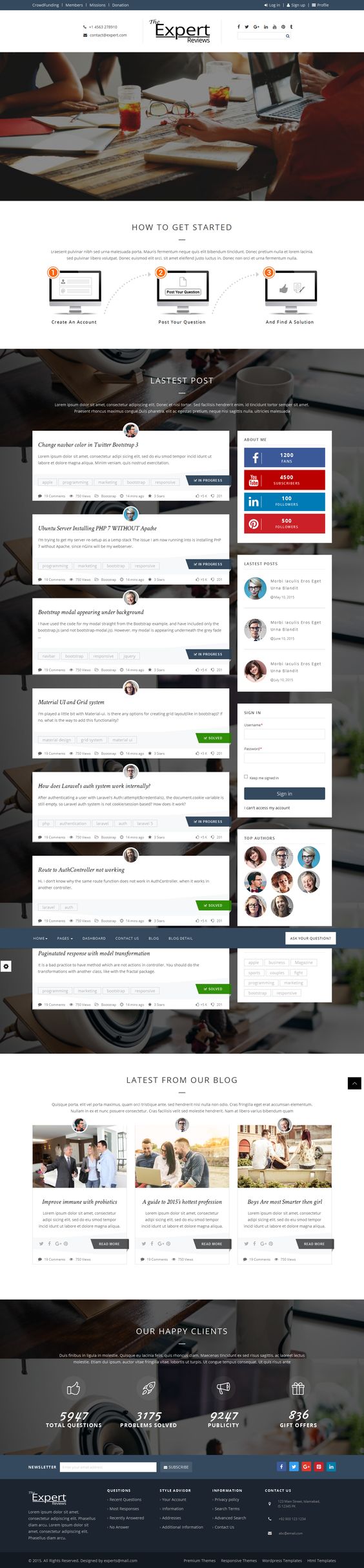 the experts is a question and answer template that is built question and answer template