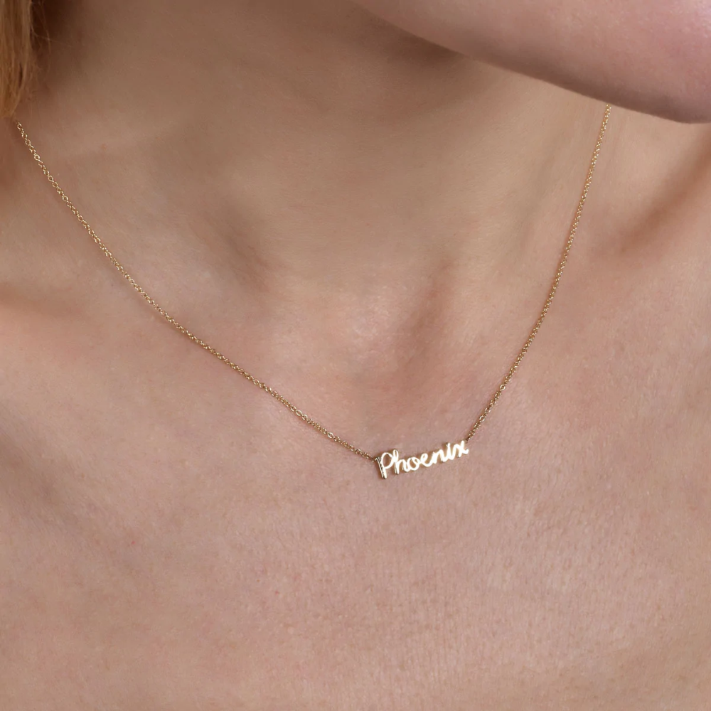 Handwritten Gold Signature Name Necklace – Phoenix Roze Diamond Initial Necklace, Pave Necklace, Initial Necklace Gold, Gold Initial, Mom Necklace, Star Necklace, Arrow Necklace, Seahorse Necklace, Hamsa Necklace