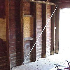 Straightening A Leaning Garage Steel T Bracing Used To Keep Wall Straightening A Leaning Garage Steel T Bracing Used To Keep Wall Square And Plumb