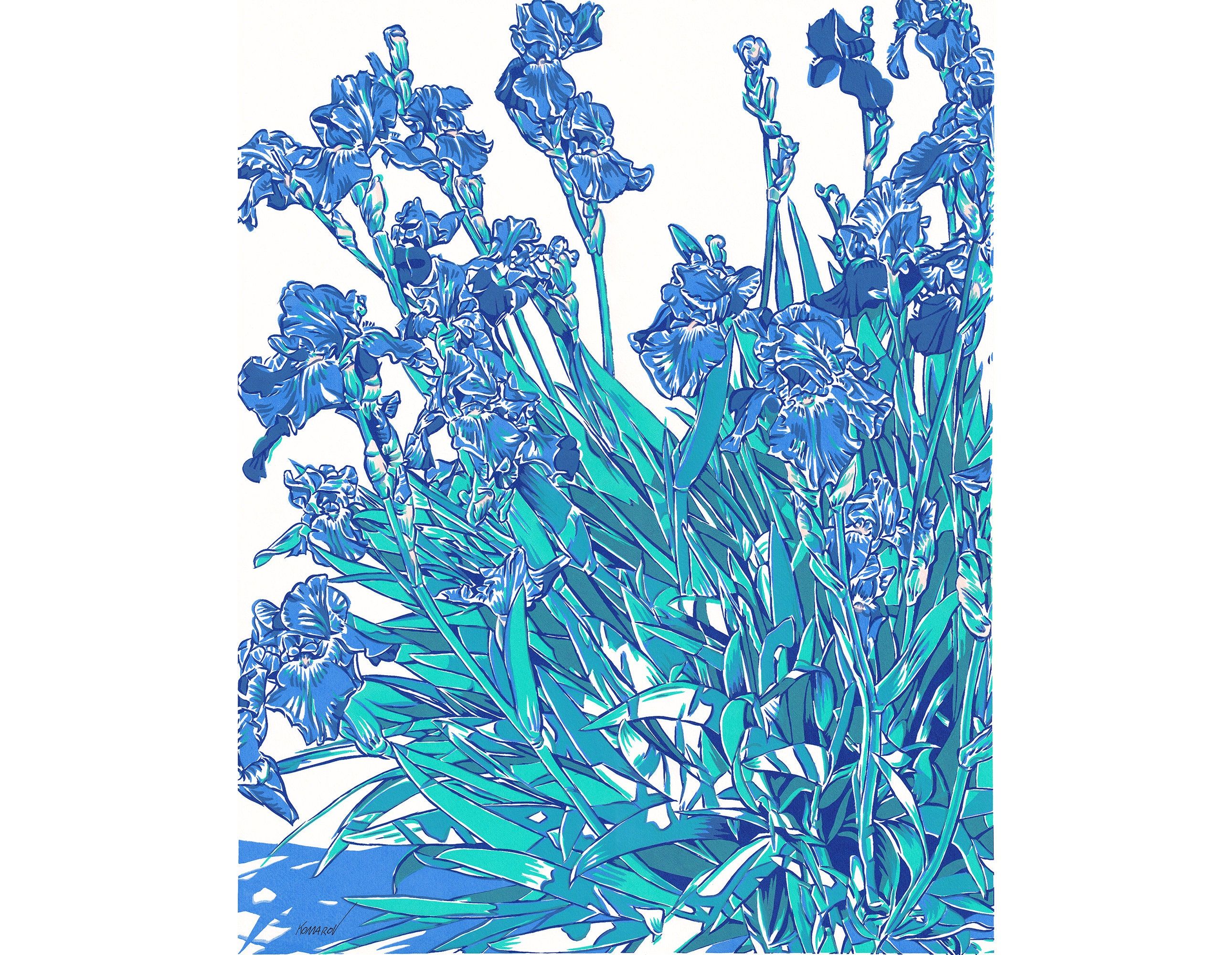 Iris Painting, Floral Painting, Acrylic Painting, Botanical Artwork, Floral Artwork, Floral Wall Decor, Artist Life, Protective Packaging, Flower Wall Art