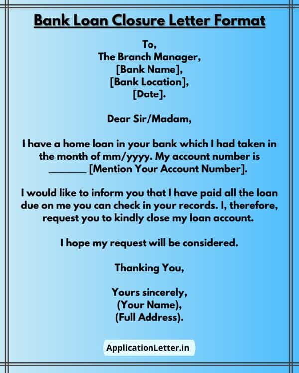 Personal Loan Closure Letter Format In Word Letter Format Sample Personal Loan Closure Letter Format In Word Letter Format Sample