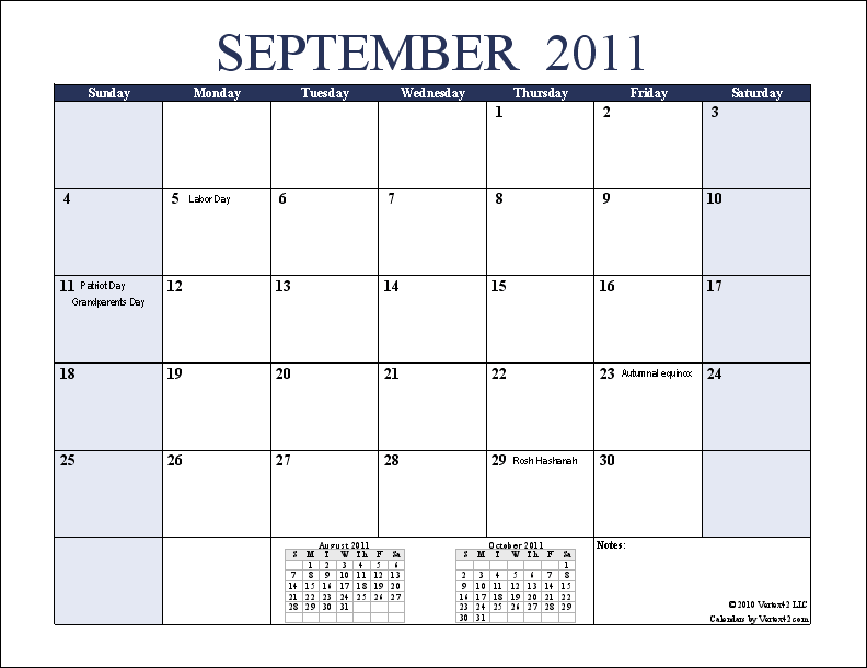 monthly academic calendar