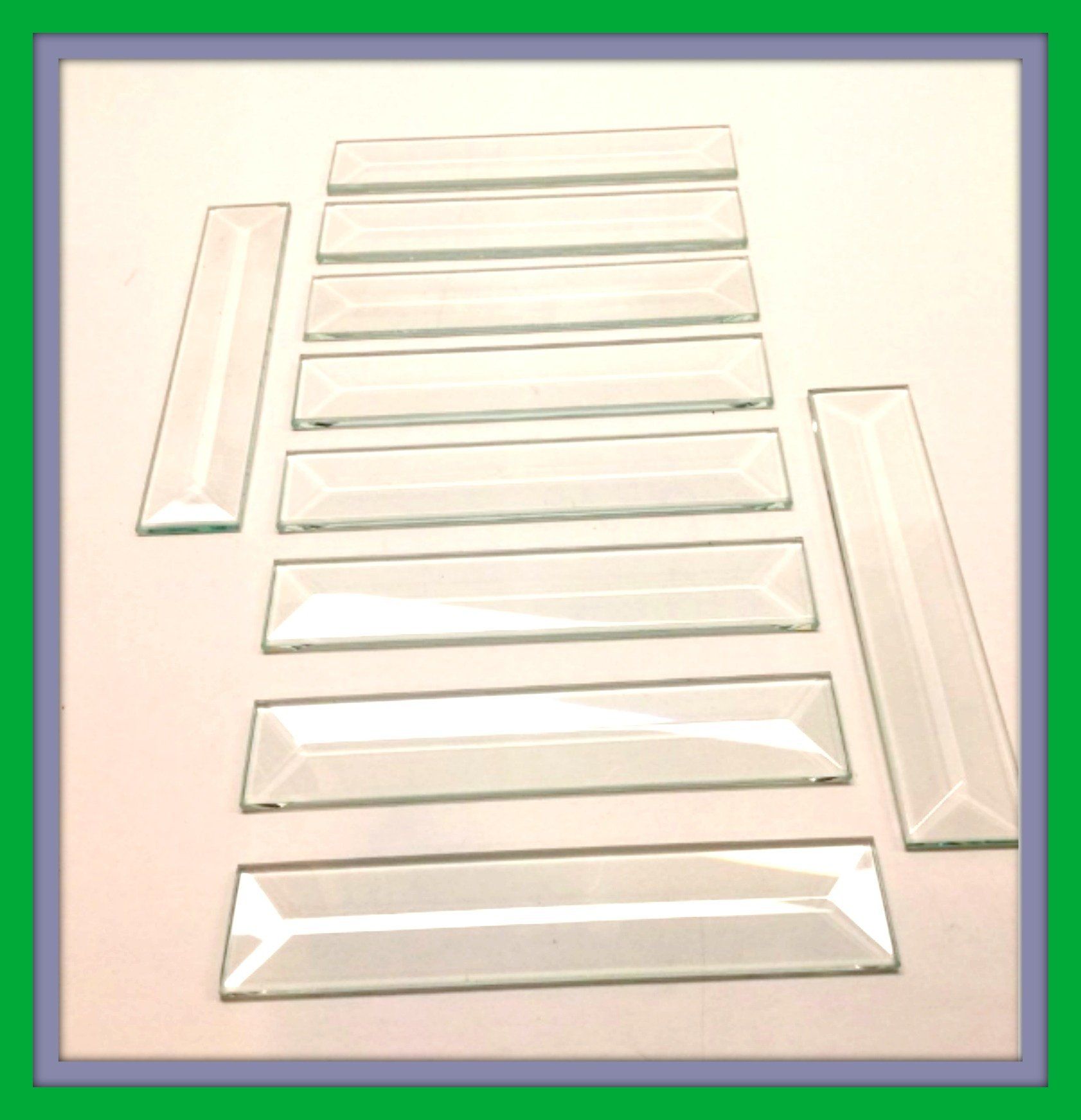 Stained Glass Supplies 1 x 7 clear bevels pack of 10
