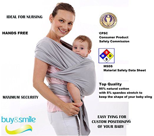 Stretchy Breathable /& Soft Adorables Baby Wrap Baby Carrier Baby Sling Grey White Colour