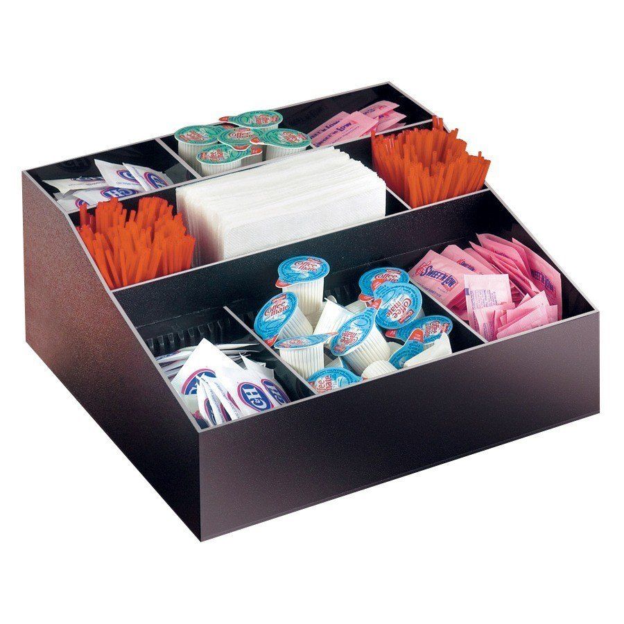 Cal Mil 1260 Adjule Black Coffee Condiment Organizer 12 X Cal Mil 1260 Coffee Condiment Organizer 12 X