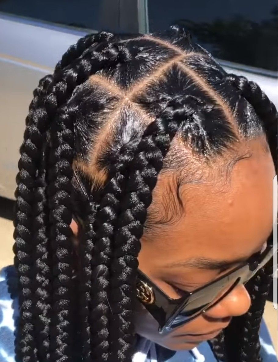 Natural Hair Journey On Instagram Jumbo Braids Box Braids Hairstyles Braided Hairstyles Girls Hairstyles Braids