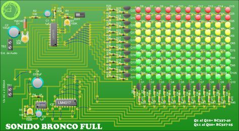 Vumetro a Led con Efecto Analizador de Espectro de audio.