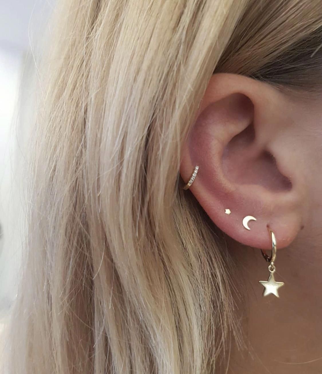 Ling Studs Earrings Hypoallergenic Cartilage Ear Piercing Simple Fashion Earrings Ear Jewelry Simple Paper Clip Pin