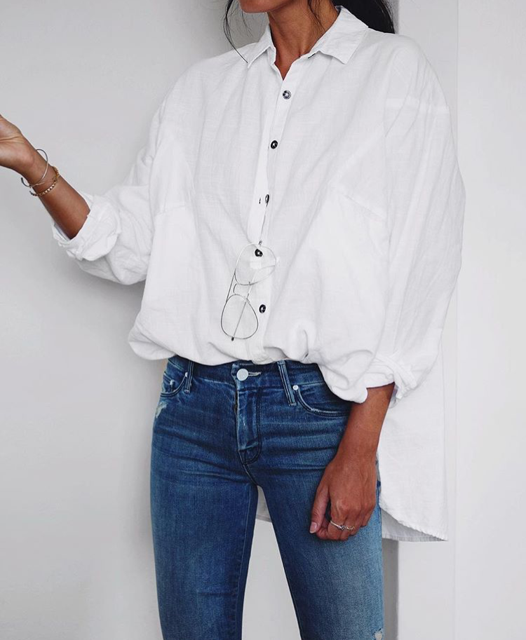 white blouse with jeans outfit