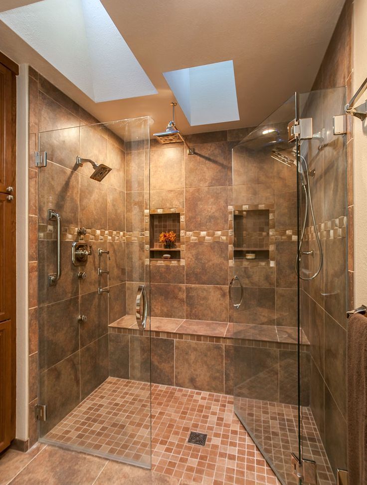 Explore This Luxurious Expensive Spa Like Master Bathroom Retreat Explore This Luxurious Expensive Spa Like Master Bathroom Retreat With Its Huge Double Headed Shower Tile Bench Custom Features And Clear Gl