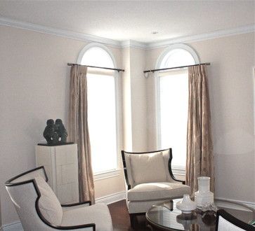 Curtains For Round Top Windows Dining Room Windows Contemporary Living Room Living Room Draperies
