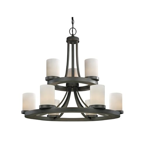 Two Tier Candle Chandelier With Nine Lights In Bronze Finish At Two Tier Candle Chandelier With Nine Lights In Bronze Finish At Destination Lighting