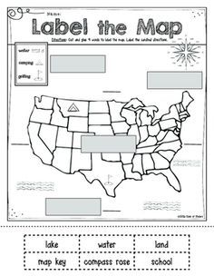mapping label it first grade and kindergarten social studies