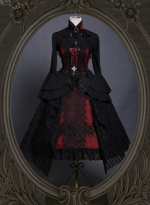 Lingxi 【-Odile-】 #GothicLolita JSK + Match Cape + Match Sleeves ● Same Day Shipping! >>> https://www.lolitawardrobe.com/lingxi-odile-embroidery-gothic-lolita-jumper-dress_p2630.html Gothic Lolita Fashion, Gothic Dress, Gothic Outfits, Edgy Outfits, Pretty Outfits, Pretty Dresses, Cute Outfits, Fashion Goth, Awesome Dresses