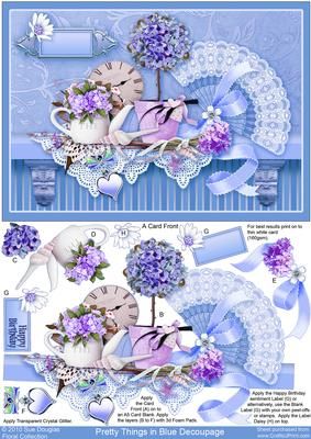 Pretty Things in Blue Decoupage