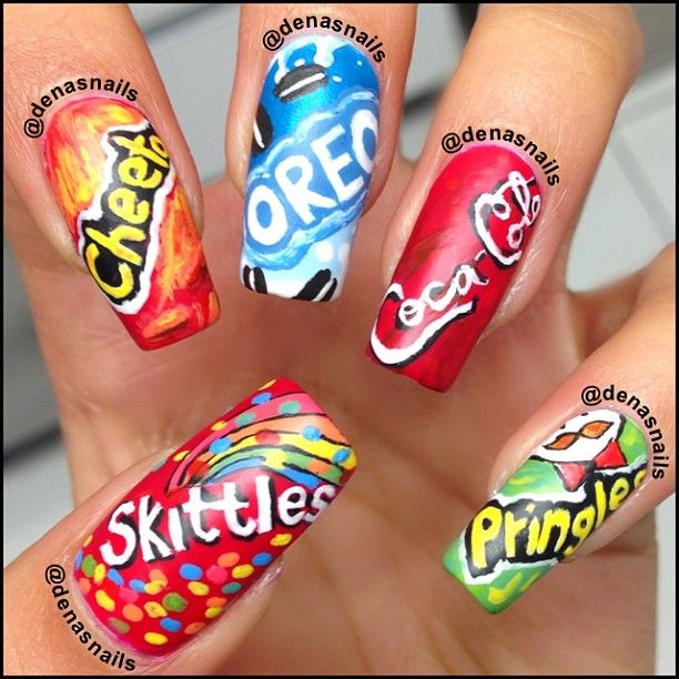 Awsome Nails Including Pringles Smarties Cheetos Oreos And Coca Awsome Nails Including Pringles Smarties Cheetos Oreos And Coca Cola