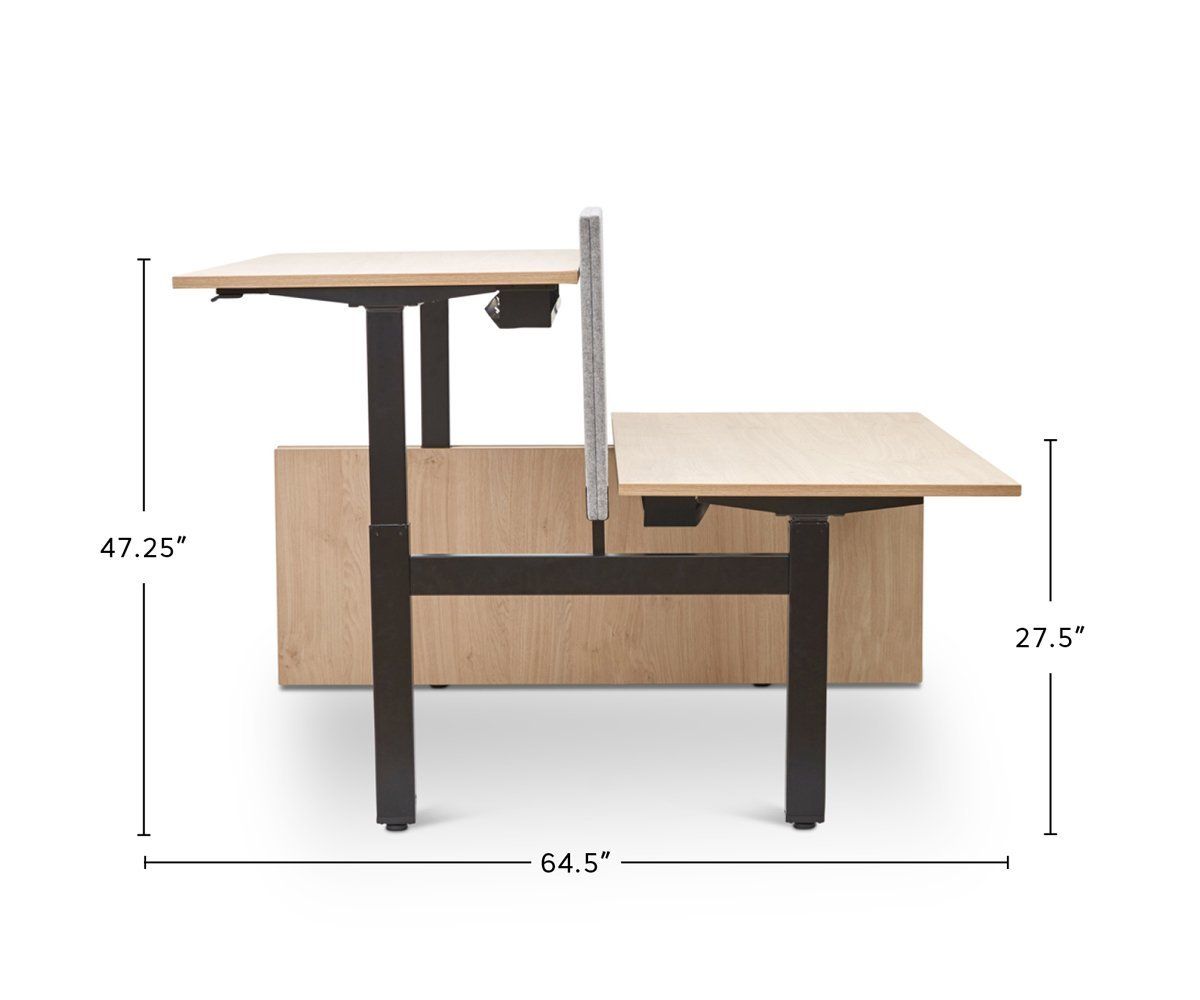 Jensen Double Sit Stand Desk with Reversible Panel