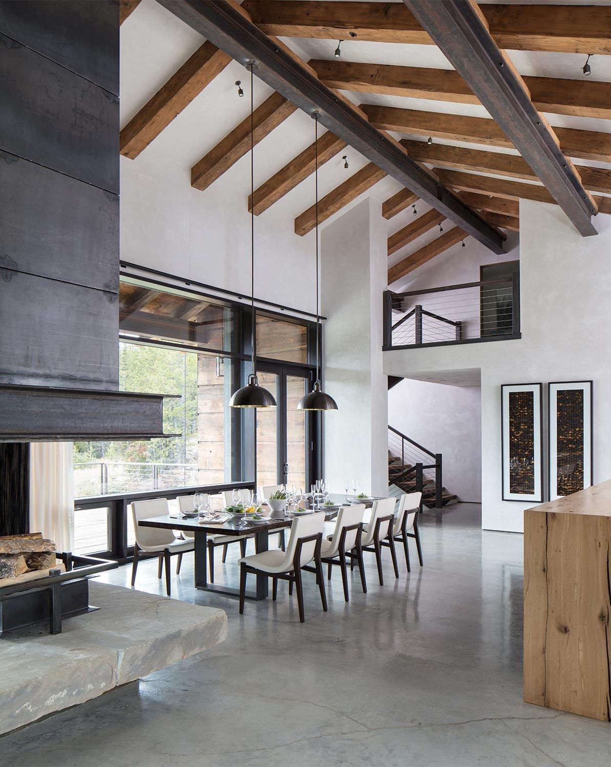 Industrial Modern House Designed To Promote The Outdoors And Active Lifestyle Modern House Modern Industrial Living Room Luxury Interior