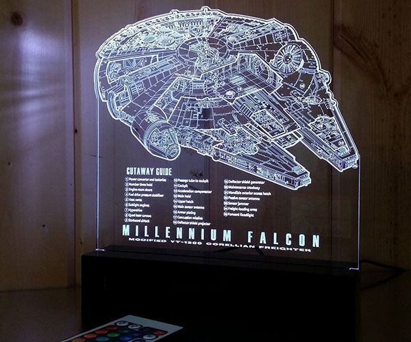 Millennium Falcon Laser Engraved LED Light » COOL SH*T i BUY Millennium Falcon Laser Engraved LED Light » COOL SH*T i BUY