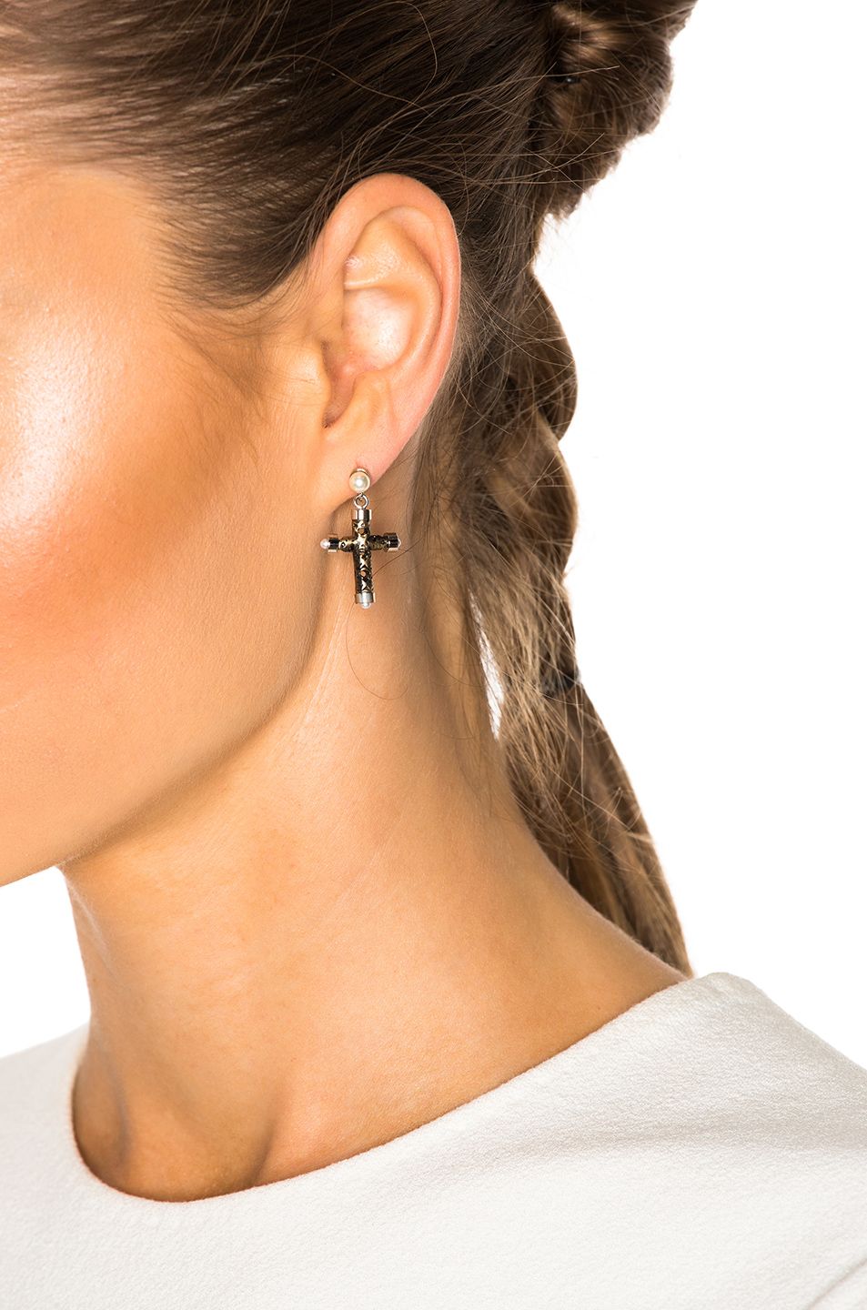 Givenchy Cross Earrings In Bronze Cross Earrings Earrings Givenchy