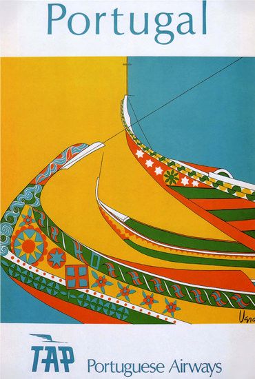 Vintage TAP Portugal Airline Poster A3 Print