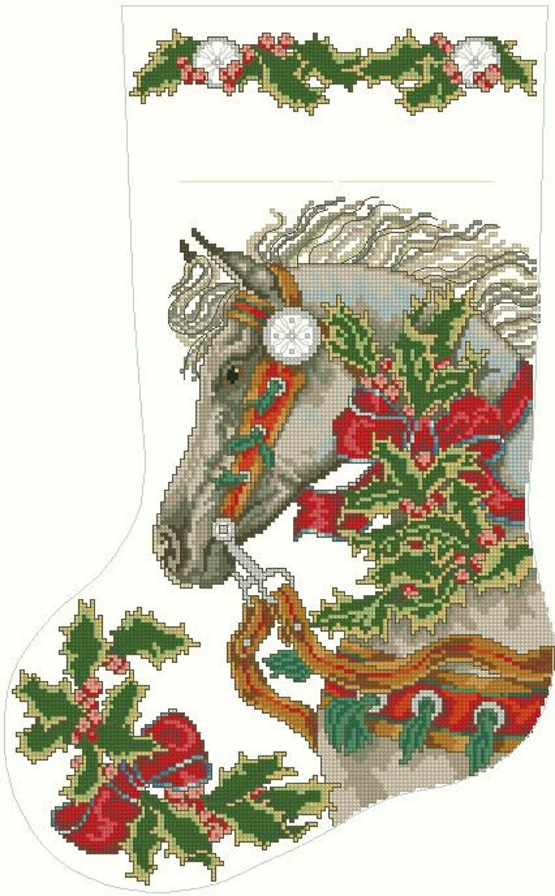Retro Christmas Reindeer /& Candy Cane DIGITAL Counted Cross-Stitch Pattern Chart