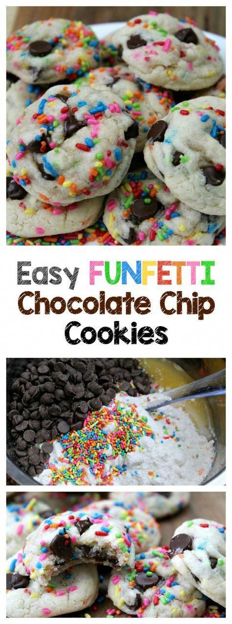 Easy Funfetti Chocolate Chip Cookies - Love to be in the Kitchen