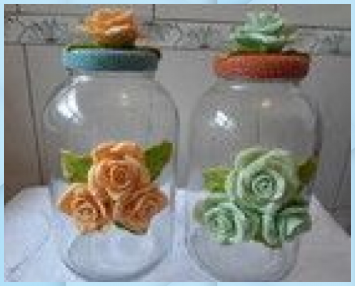 Kit de macetas con rosas de galleta | Porcelana Fria Kawaii